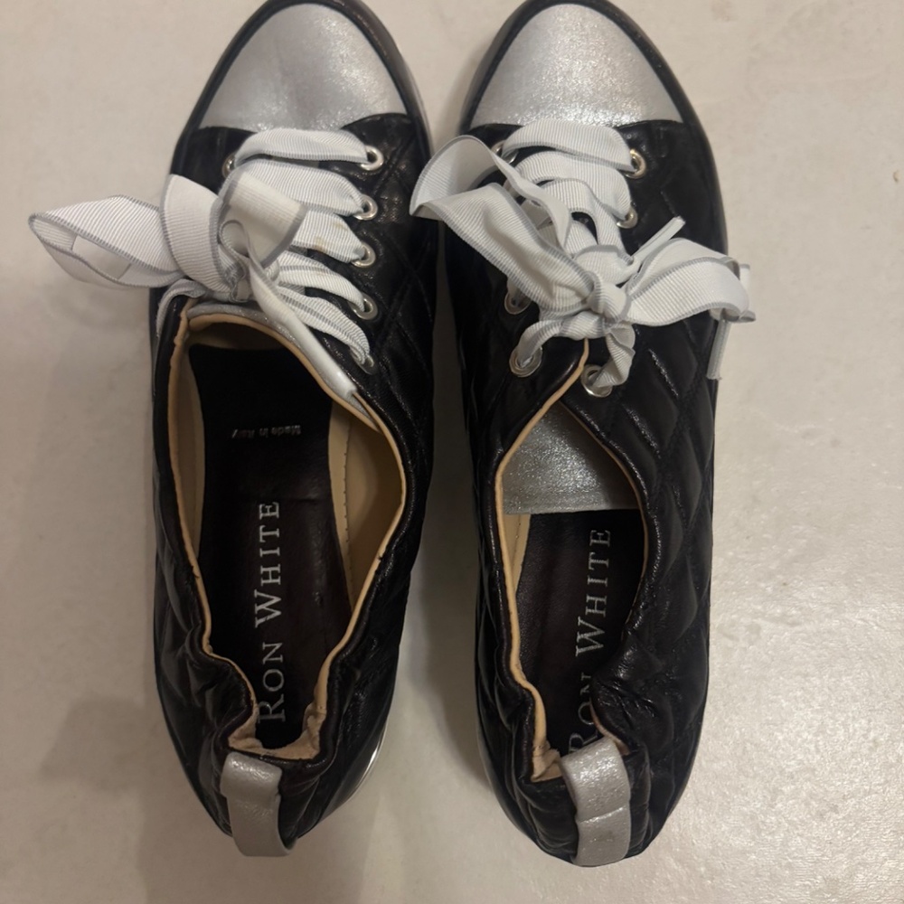 Ron White Novella Quilted sneakers black /silver size 361/2 - Picture 2 of 6